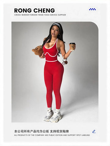 Sculpting Seamless Contrast Yoga Jumpsuit