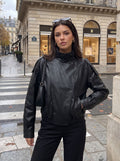 Oversized Moto Faux Leather Jacket