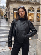 Oversized Moto Faux Leather Jacket