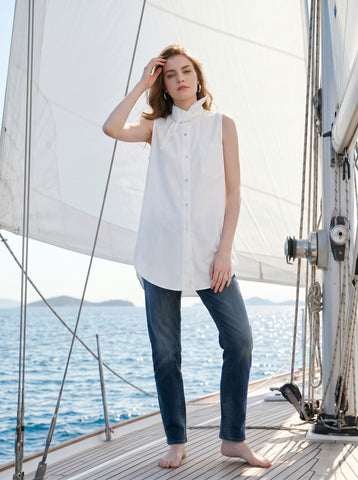 Loose Fit Bow Tie Blouse