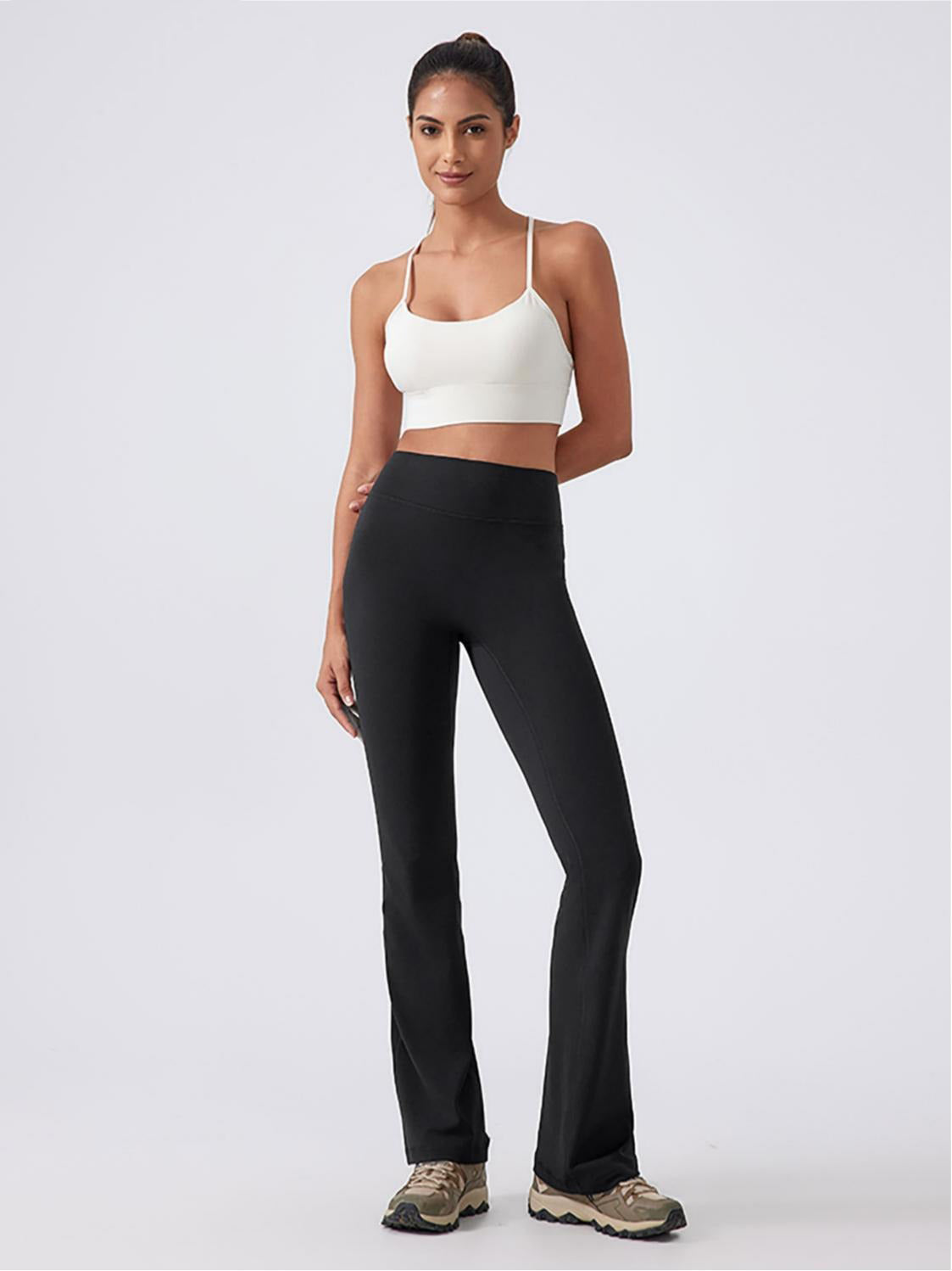 High-Waisted Snug Fit Straight-Leg Casual Yoga Pants-Multicolor