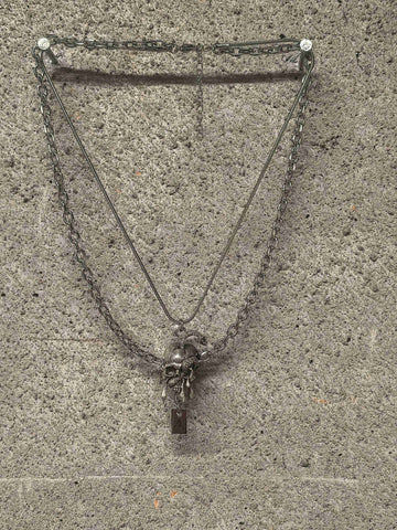 Gothic Layered Skull Pendant Necklace
