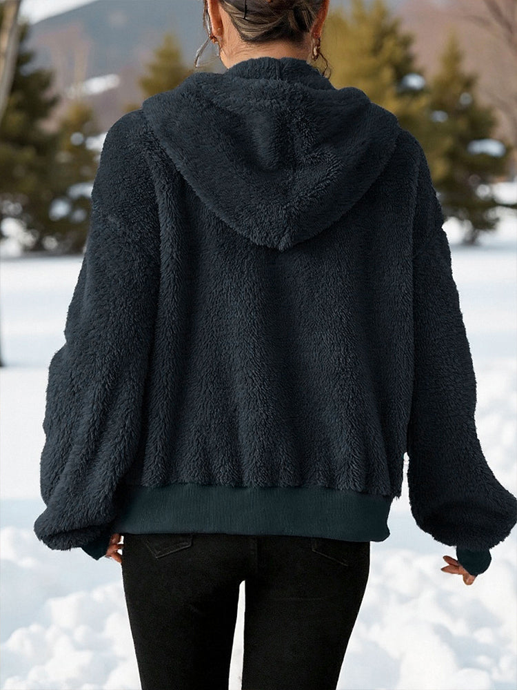 Cozy Fleece Zip Up Hoodie Jacket