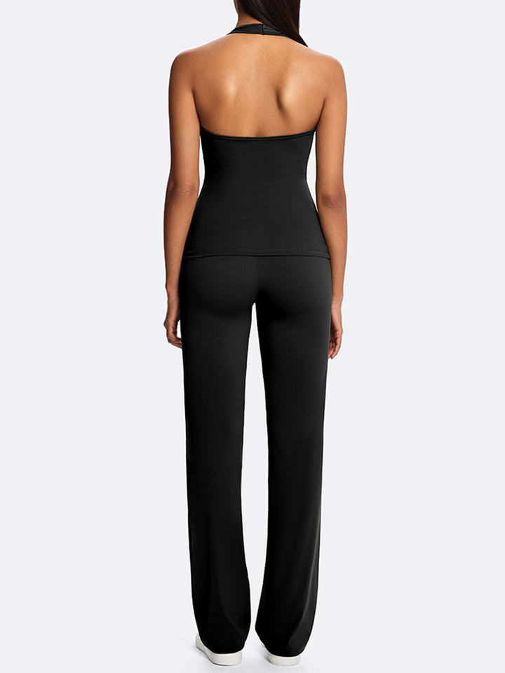 High Waisted Foldover Flare Yoga Pants