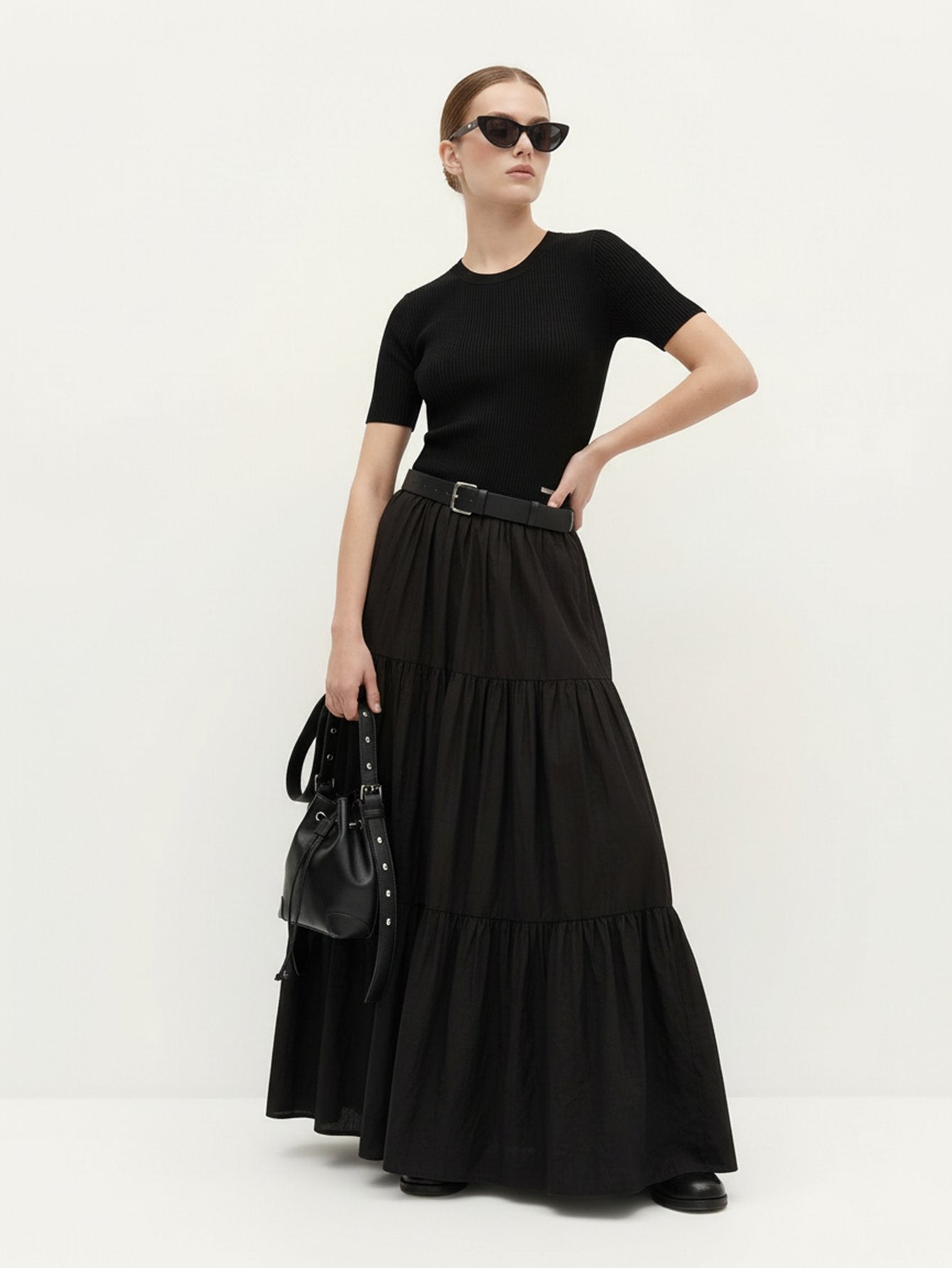 Paneled Maxi Length Dress