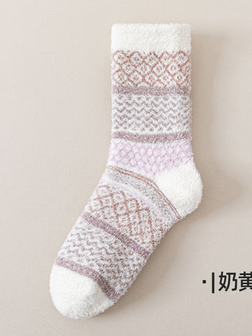 Cozy Soft Fuzzy Crew Socks