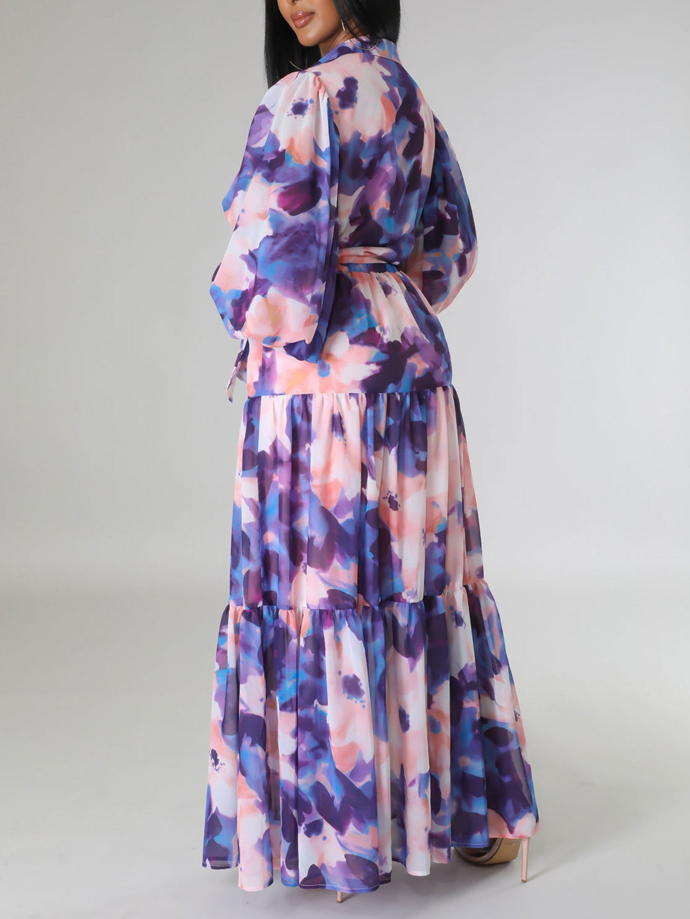 Tie Dye Tie Front Skirt Set
