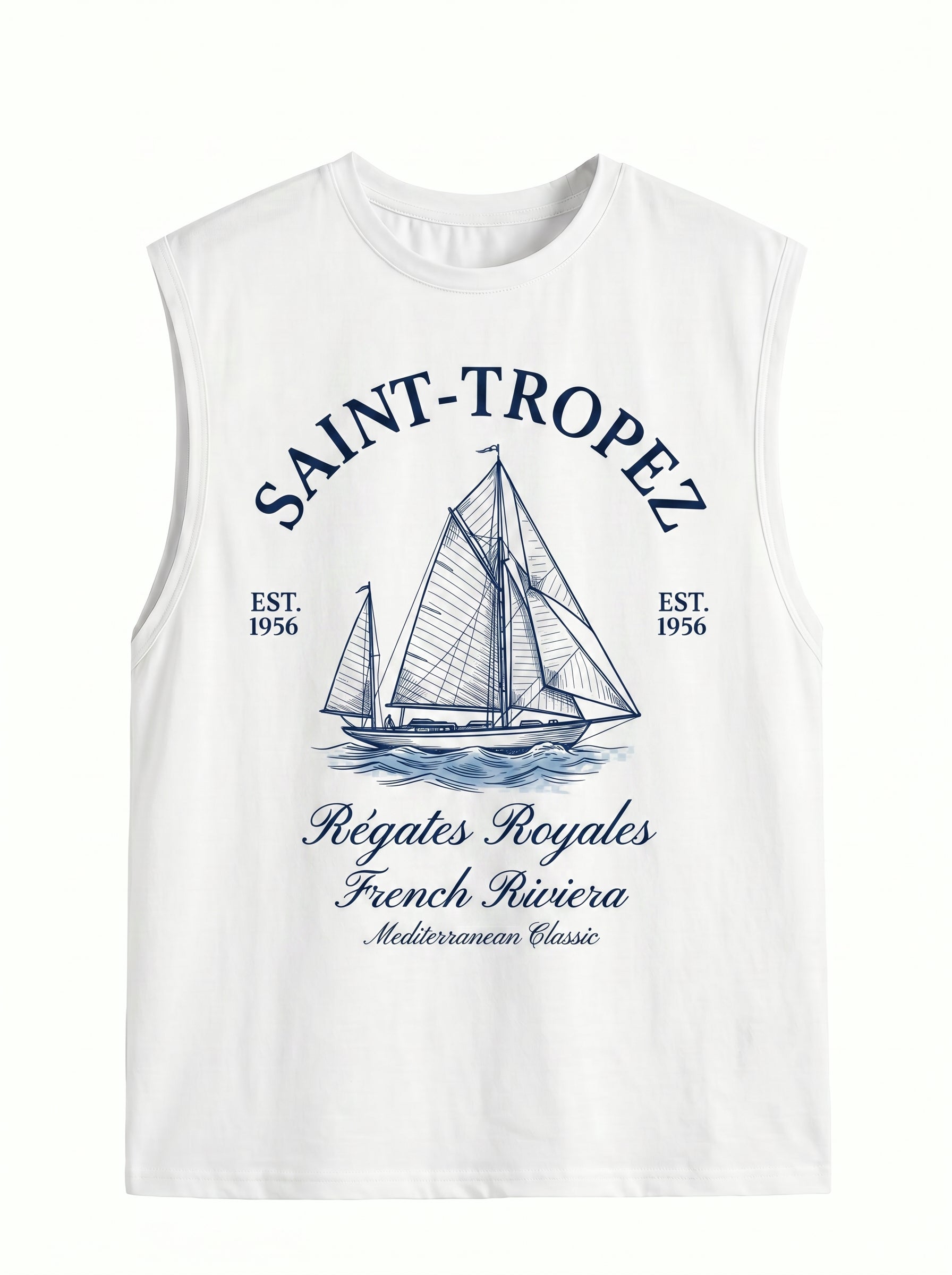 Coastal Graphic Print Muscle Tank Top