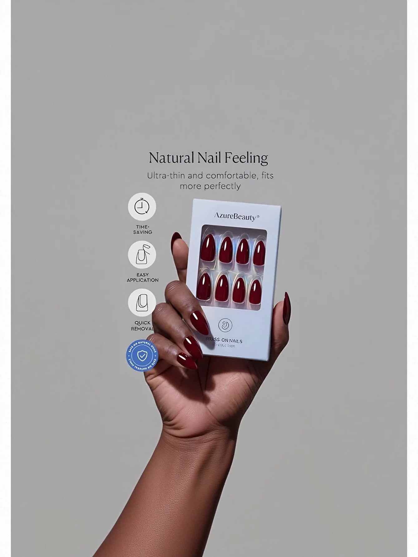 Glossy Burgundy Almond Press On Nails