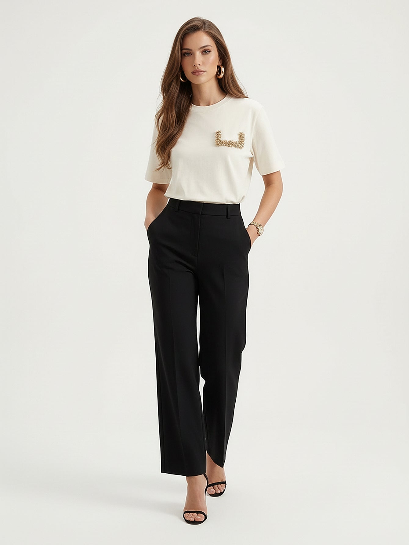 Crystal Detail Cotton T-Shirt
