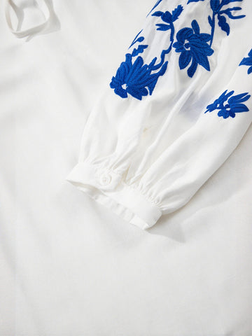 Embroidered Loose Fit Blouse
