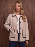 Contrast Trim Wool Blend Jacket