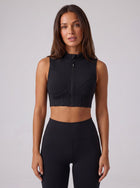 Sculpting Zip Front Athletic Tank Top