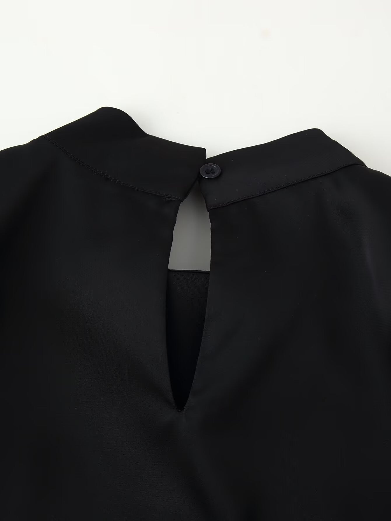Asymmetric Lace Trim Mock Neck Top