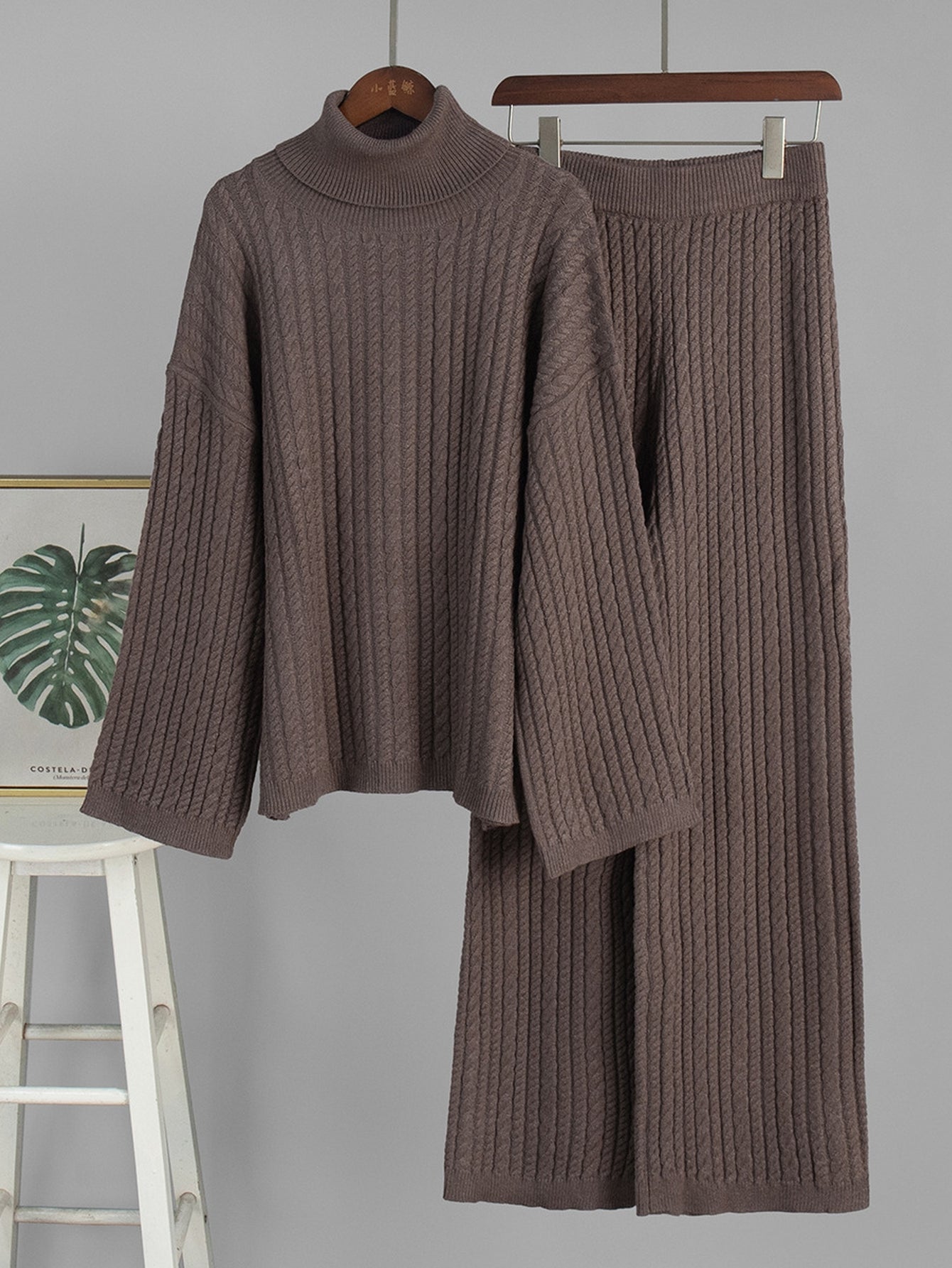 Cozy Cable Knit Sweater Pant Set