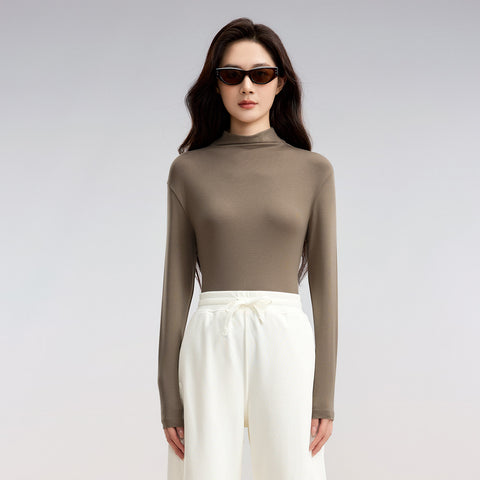 Soft Slim Fit Turtleneck Lounge Top