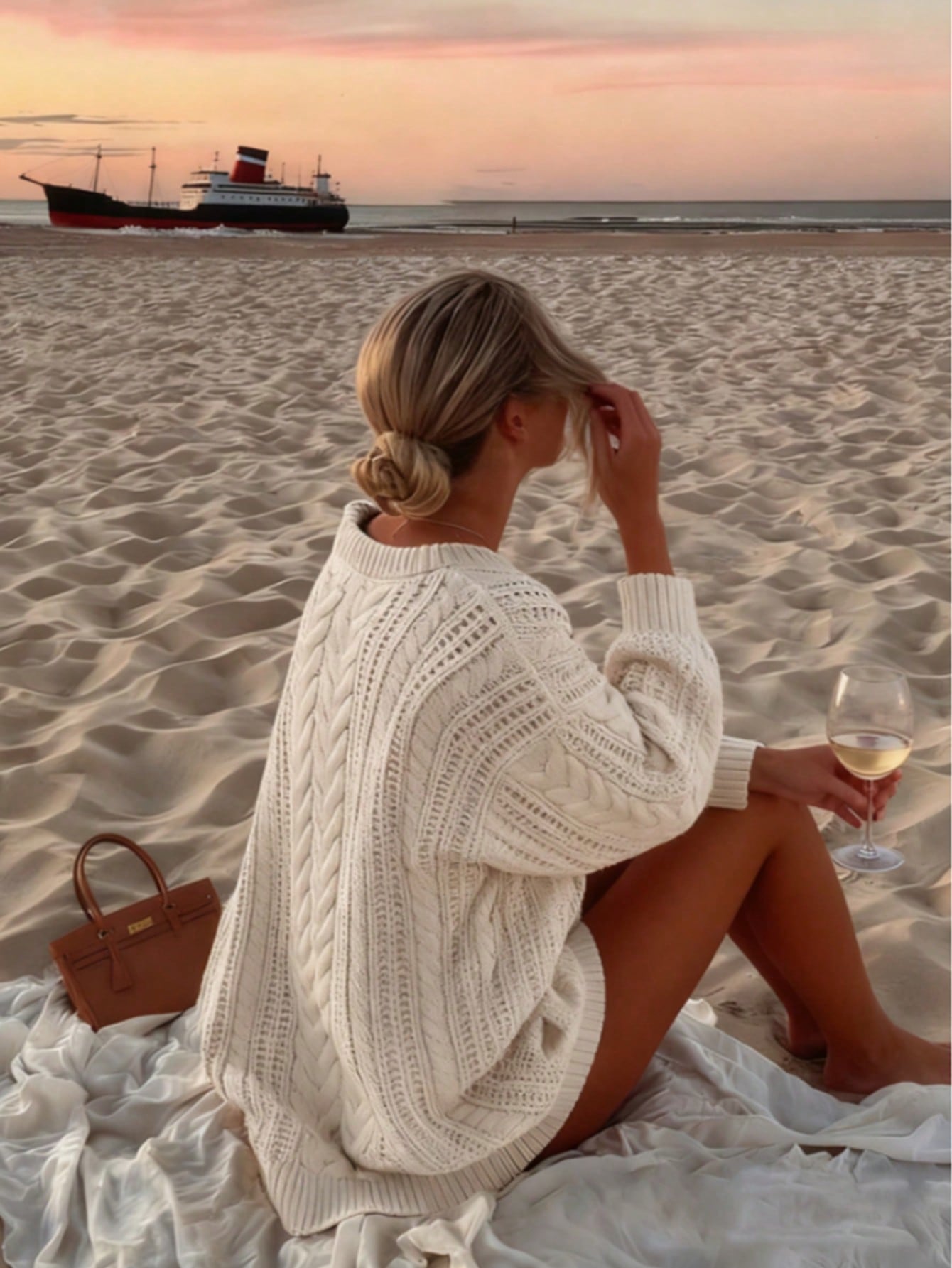 Cozy Oversized Cable Knit Pullover Sweater