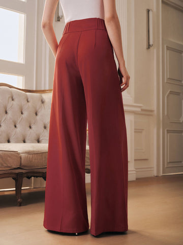 High Waisted Belted Wide Leg Pants