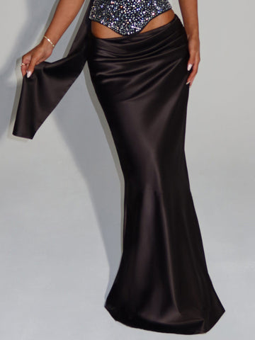 Glamorous Rhinestone Corset Maxi Skirt Set