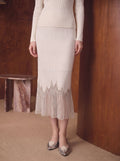 Shimmering Pleated Knit Mermaid Skirt