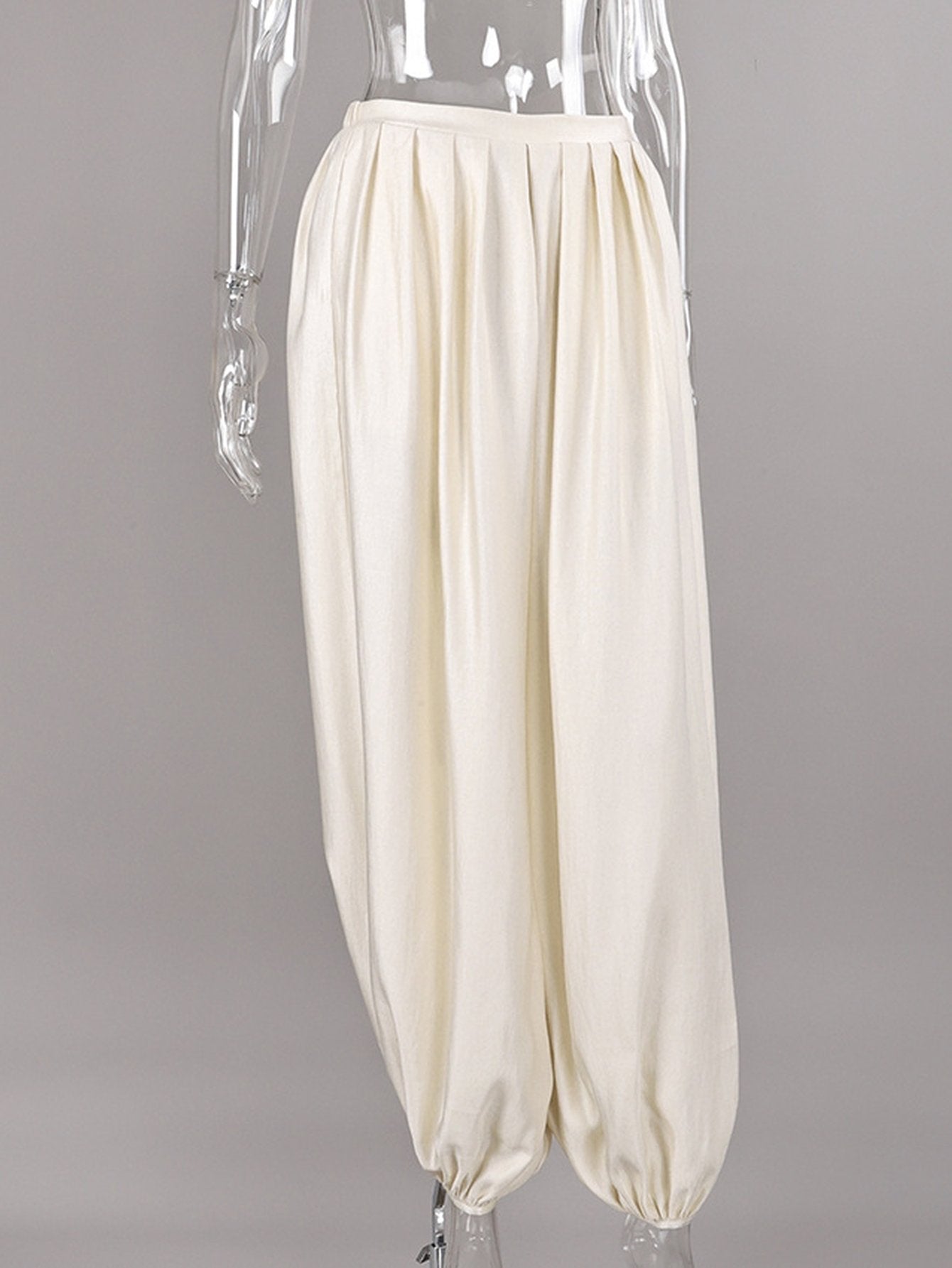 High Waisted Pleated Harem Pants