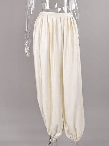High Waisted Pleated Harem Pants
