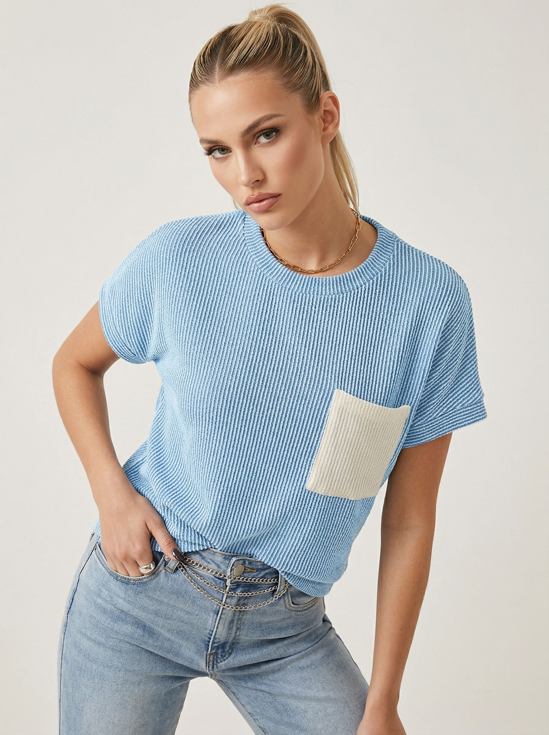 Ribbed Pocket T-Shirt