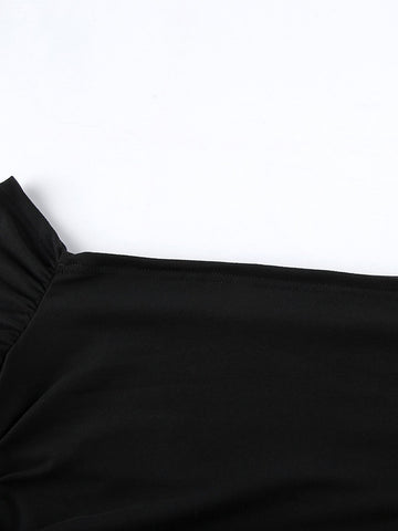 Off Shoulder Ruffled Hem Mini Dress
