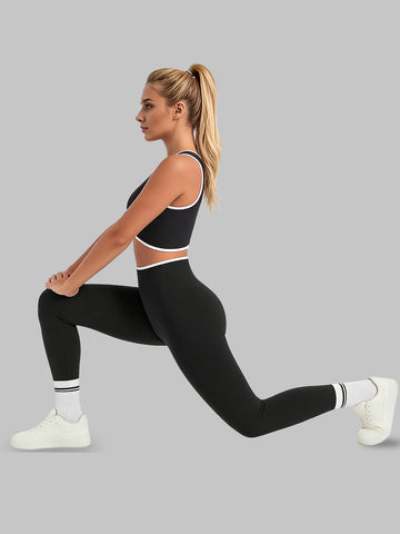 Seamless Cutout Crop Legging Set