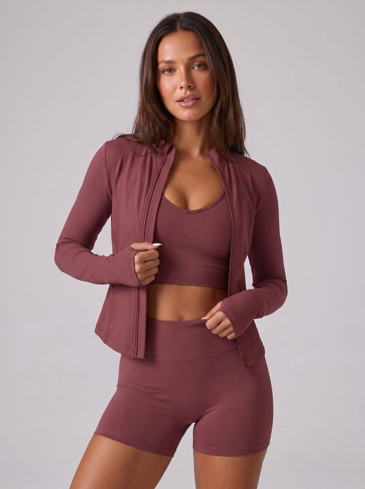 Seamless Sculpting Zip Up Workout 2 Piece Set