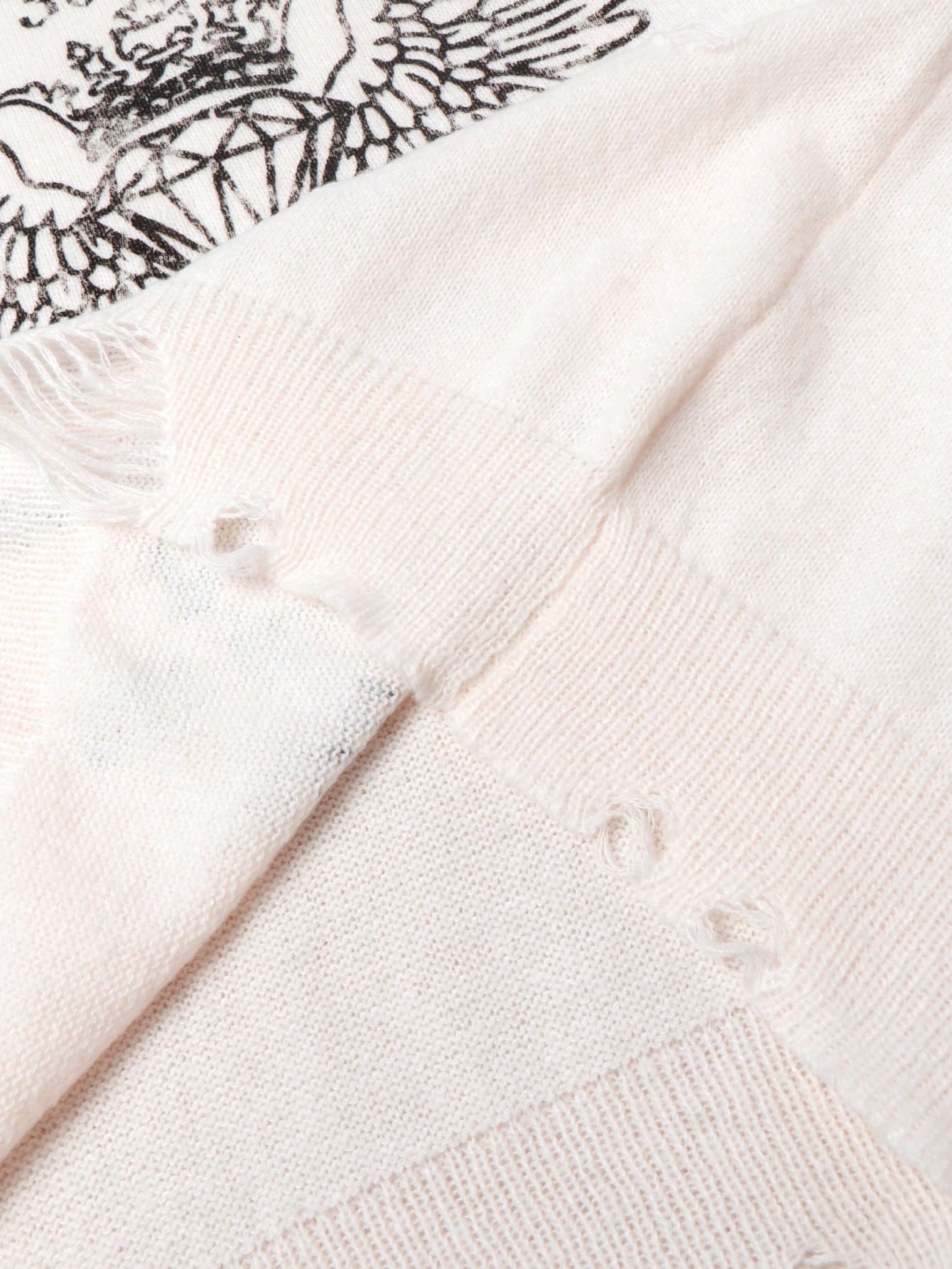 Distressed Graphic Oversized Knit Sweater