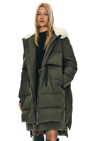 Faux Fur Hooded Puffer Coat