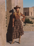 Plaid Ruffled Asymmetrical Tiered Skirt