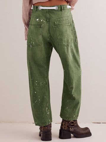 Distressed Drawstring Waist Boyfriend Jeans