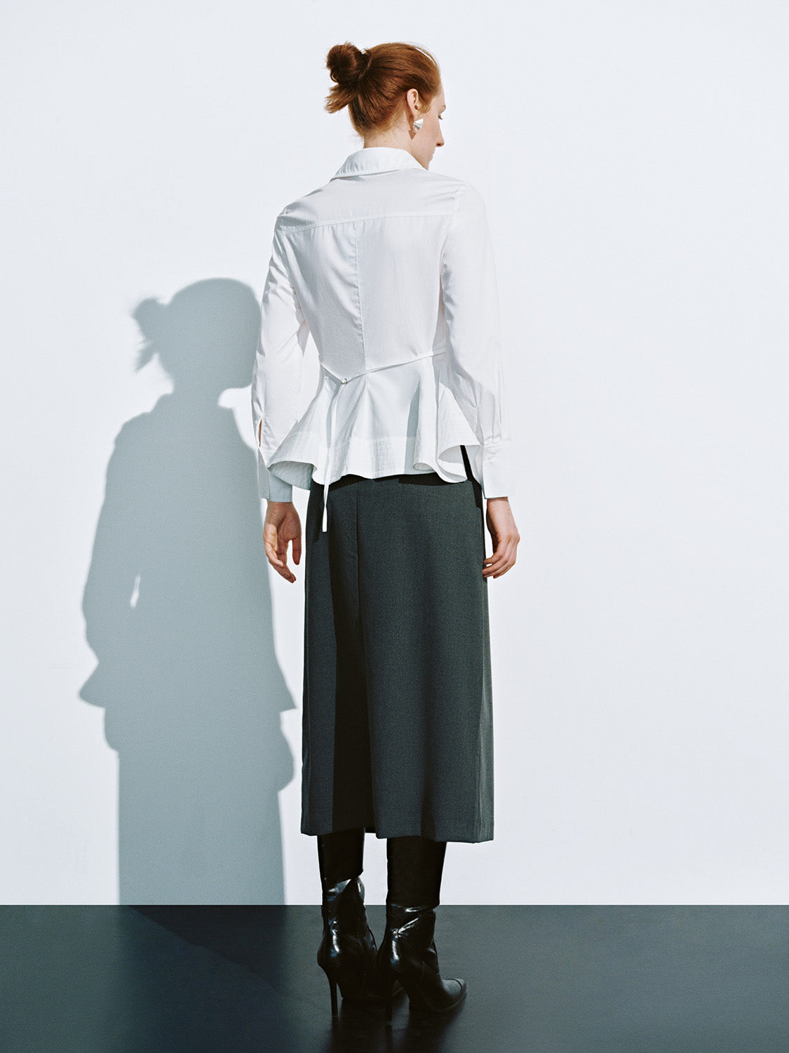 Urban Revivo Button Up Skater Shirt-White