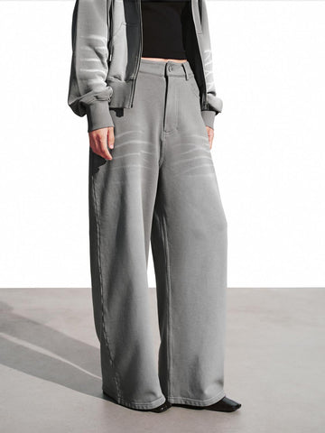 Urban Revivo Wide Leg Pants-Dark Gray