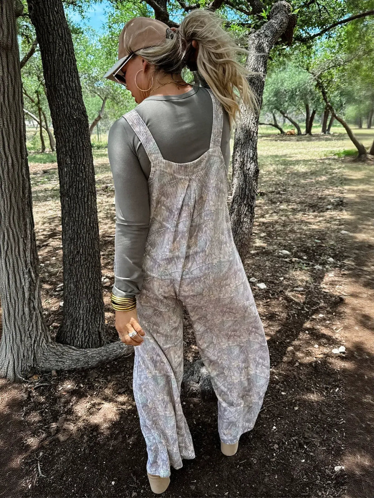 Casual Corduroy Wide Leg Jumpsuit