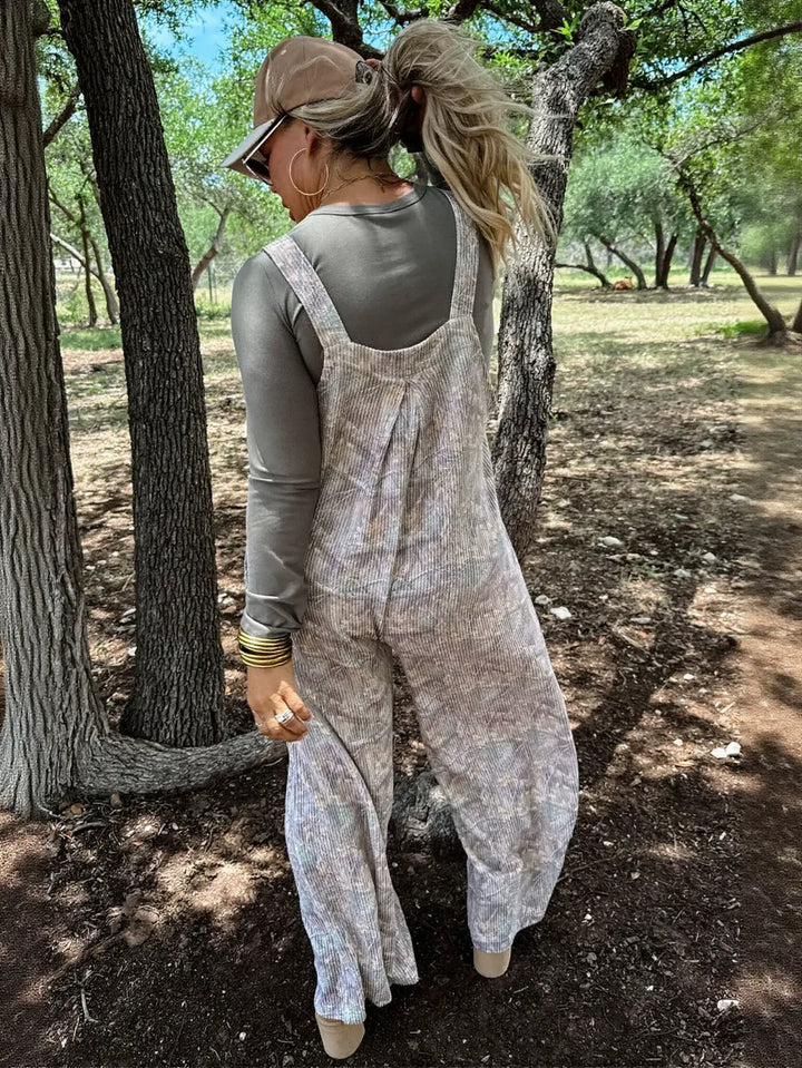 Casual Corduroy Wide Leg Jumpsuit