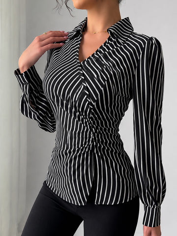 Slim Fit Striped Button Down Shirt