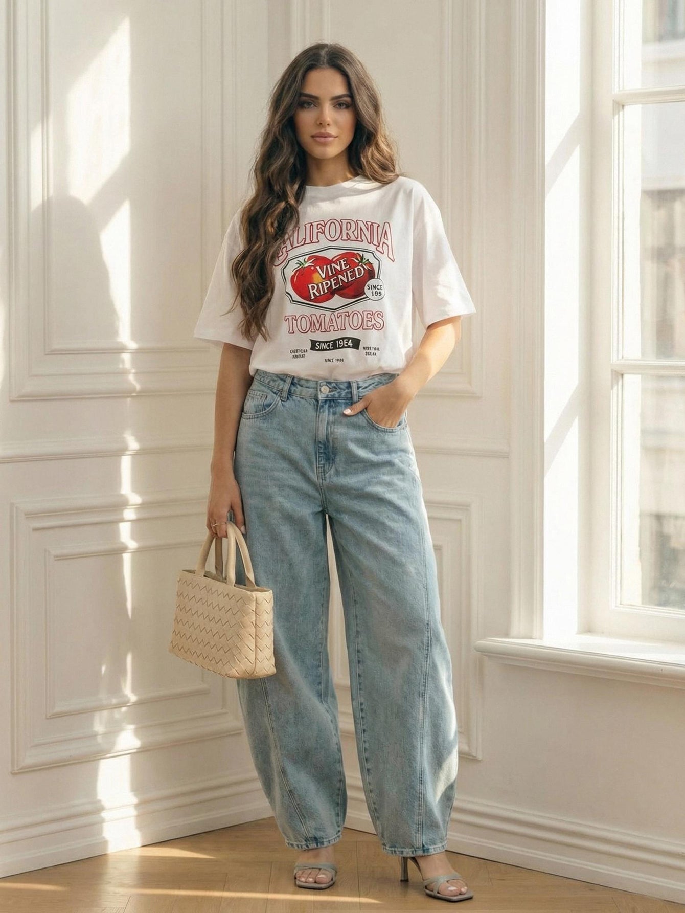 High Waisted Baggy Wide Leg Jeans
