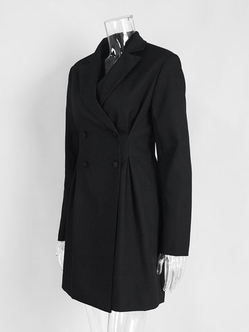 Elegant Double Breasted Blazer Dress
