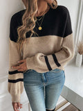 Cozy Colorblock Striped Pullover Sweater