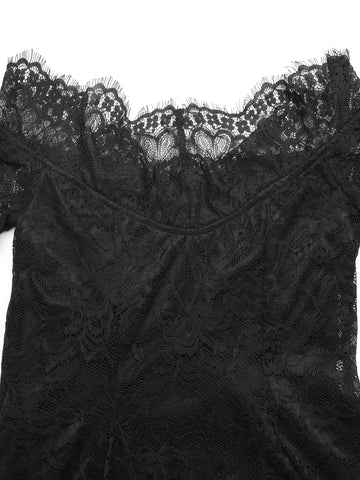Elegant Off Shoulder Lace Mini Dress