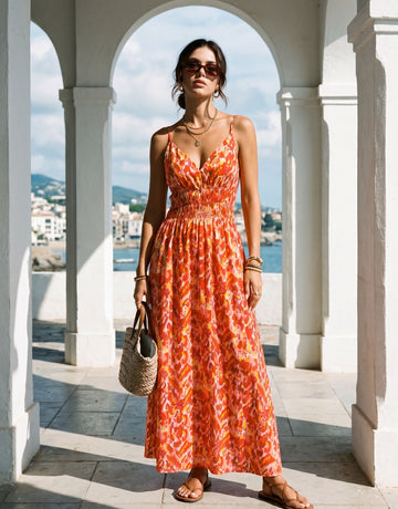 Floral Smocked Waist Maxi Dress