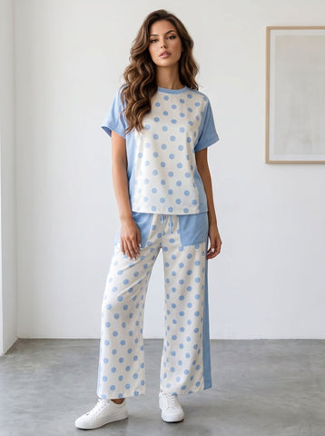 Comfy Polka Dot Lounge Pants Set