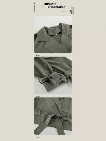 Oversized Belted Cropped Trench Coat