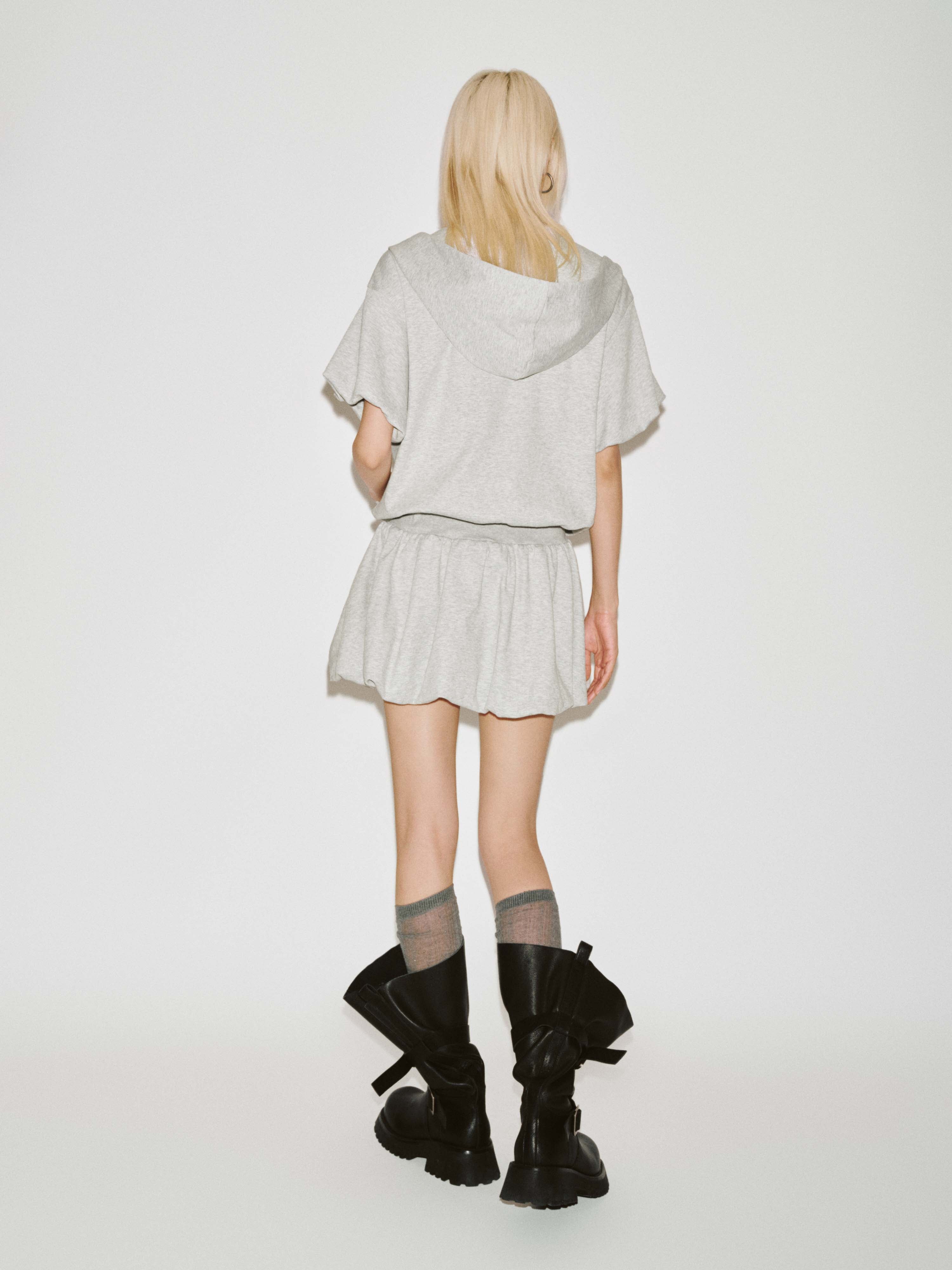 Urban Revivo Drawstring Hooded Balloon Hem Mini Dresses