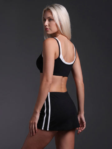 Athletic Cropped Tank Tennis Skirt Set