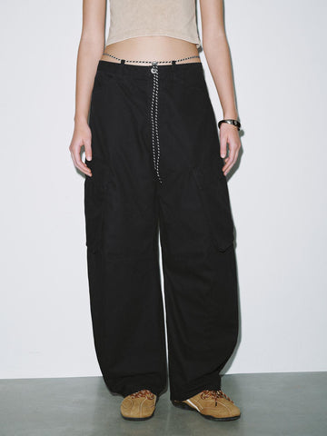 Urban Revivo Carrot Fit Pants-Black