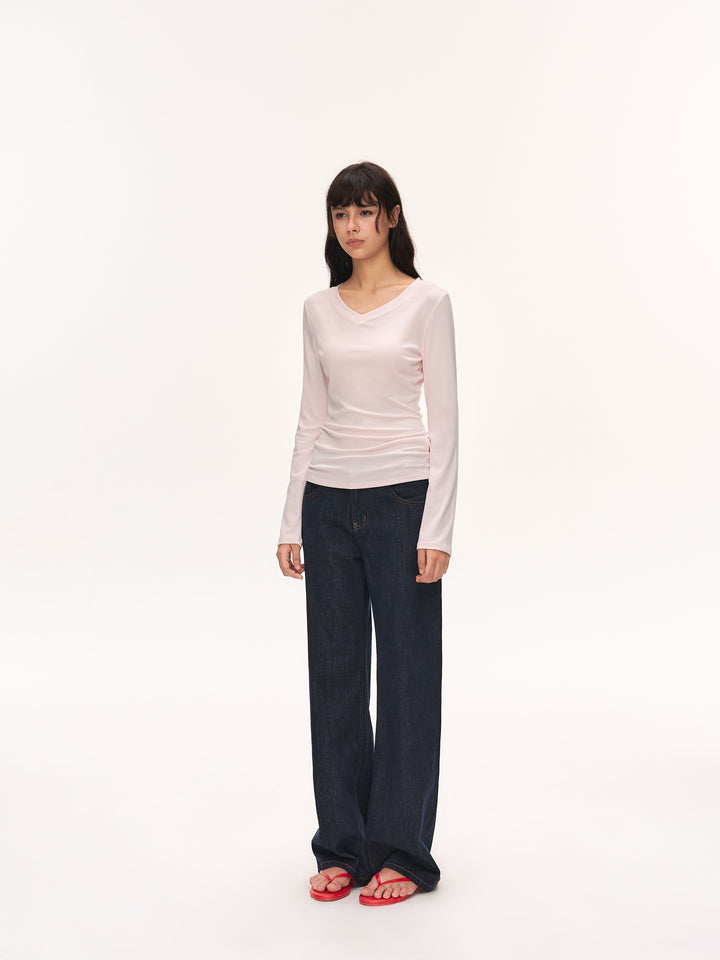 Stretchy Vintage Dark Wash Straight Jeans